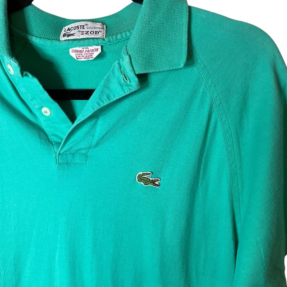 Vintage Lacoste Collection by Izod Teal Turquoise Short Sleeve Polo Grand Patron - Picture 4 of 4
